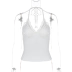 Damen Spitzen-Haltertop mit eleganten Raffungselementen R&B