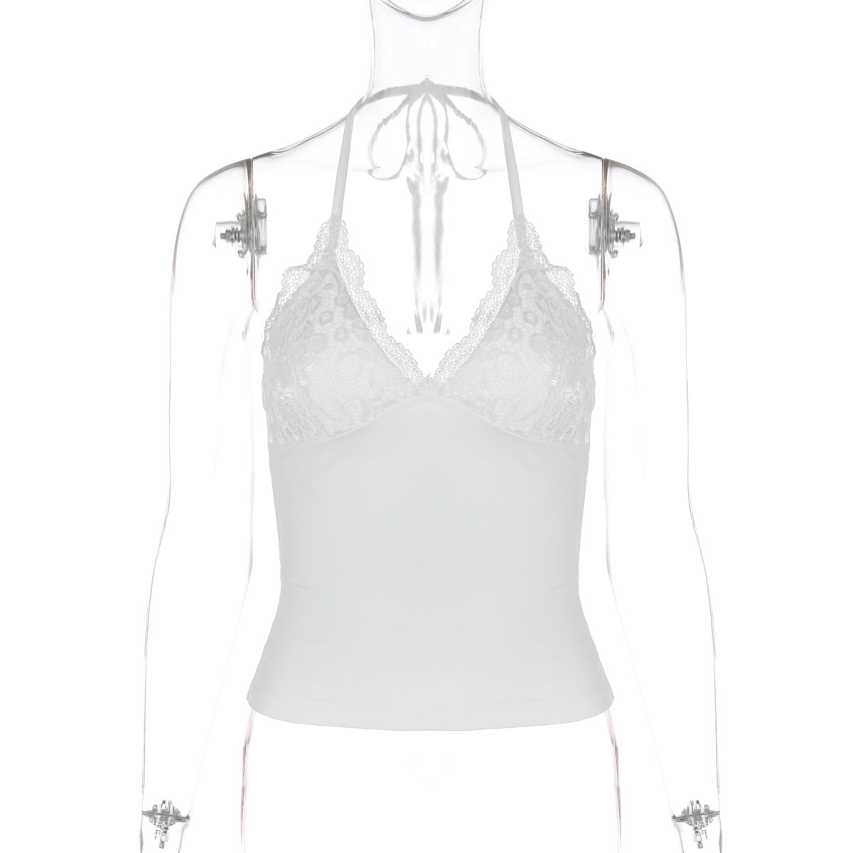 Damen Spitzen-Haltertop mit eleganten Raffungselementen R&B