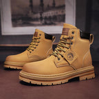 Damen Lederstiefeletten mit robustem Profil und Schnürung R&B