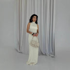 Damen Maxikleid mit elegantem Rundhalsausschnitt und taillierten Details R&B