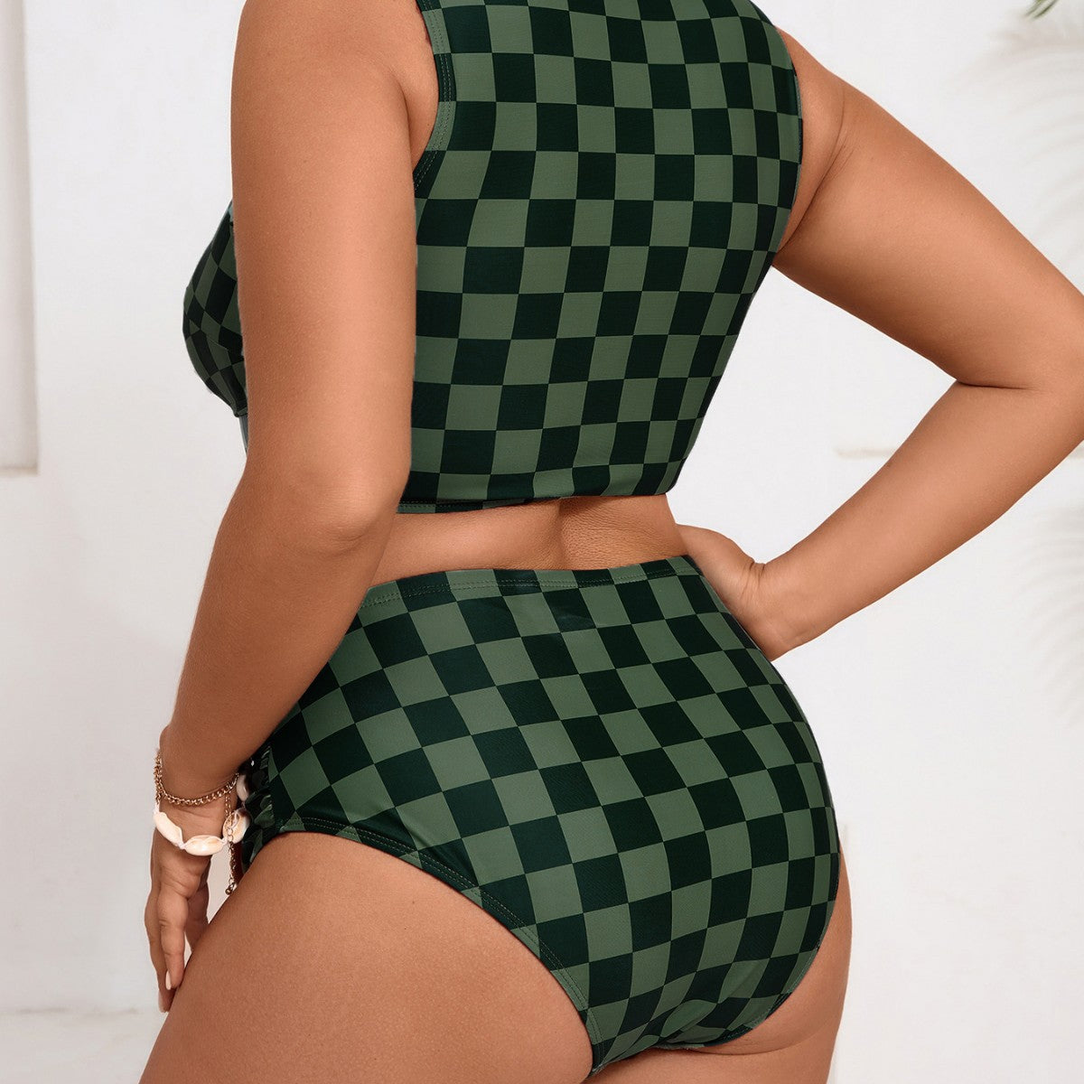 Damen Cropped Badeoberteil mit hoch geschnittenem Höschen R&B