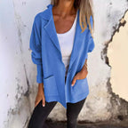 Damen Lässiger Oversize-Blazer mit praktischen Taschen und Knopfverschluss R&B