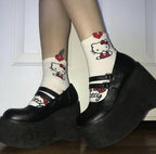 Damen Plateau-Schuhe mit doppeltem Riemen und hohem Absatz R&B