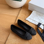 Damen Lässige Ballerinas mit modischem Punktmuster und elastischer Passform