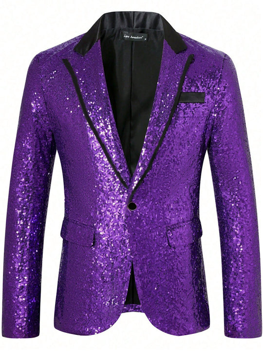 Herren Glamouröser Paillettenblazer R&B