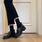 Damen Schnürschuhe mit glamourösem Schnallenverschluss und komfortablem Blockabsatz