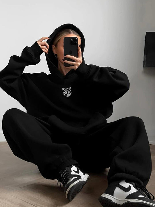 Damen Oversized Hoodie mit lässigen Hosen R&B