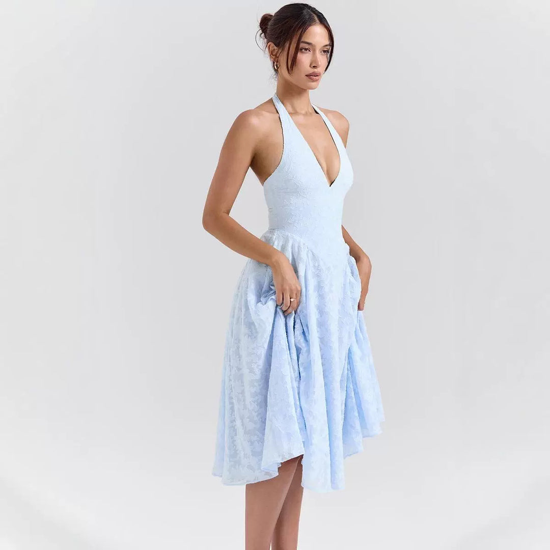 Damen elegantes Halterkleid R&B