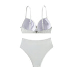 Damen Hoch tailliertes Bikini-Set mit elegantem Oberteil R&B