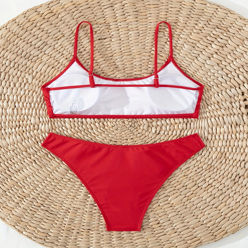 Damen Bikini-Set mit verstellbaren Trägern und hohem Schnitt