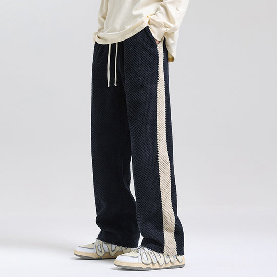 Damen Freizeithose mit strukturiertem Gewebe und seitlichem Streifen R&B