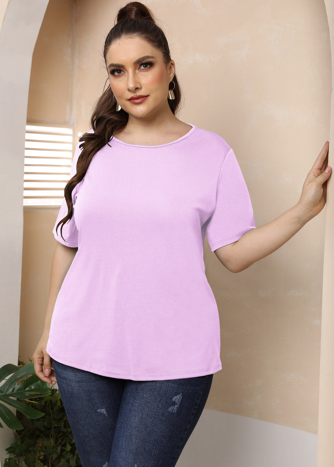 Damen modisches Basic T-Shirt R&B