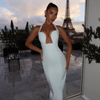 Damen Abendkleid mit tiefem V-Ausschnitt und figurbetontem Schnitt R&B
