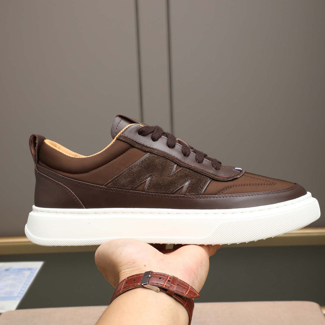 Damen Sportliche Sneakers mit luxuriösem Leder und rutschfester Laufsohle R&B