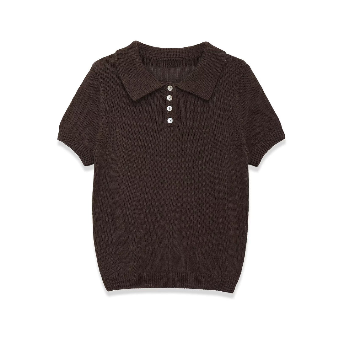Damen Polohemd mit elegantem Kragen und hochwertigen Knopfdetails R&B