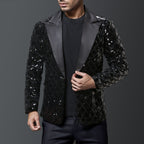 Herren eleganter Pailletten-Blazer mit luxuriösem Design R&B