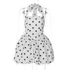 Damen Babydoll Kleid mit Punkten R&B