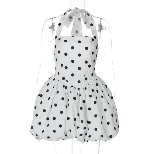 Damen Babydoll Kleid mit Punkten R&B