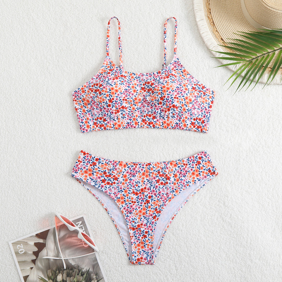 Damen Bikini-Set mit floralen Mustern und hoher Taille R&B