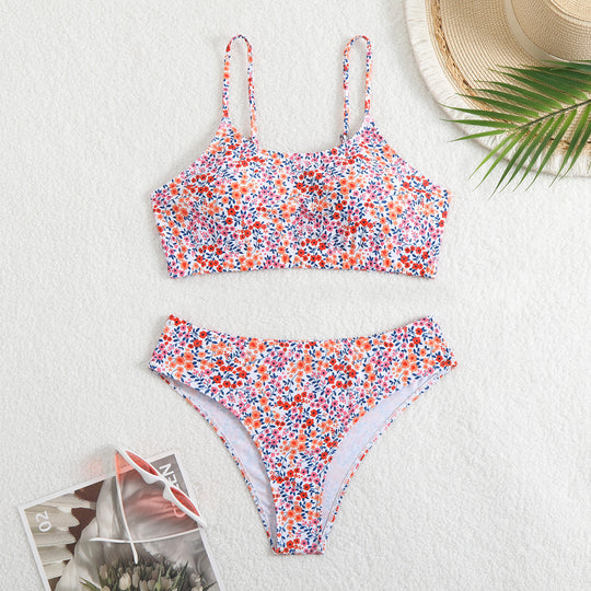 Damen Bikini-Set mit floralen Mustern und hoher Taille R&B
