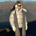 Damen Modische Steppjacke mit hochschließendem Kragen und voluminösen Ärmeln R&B