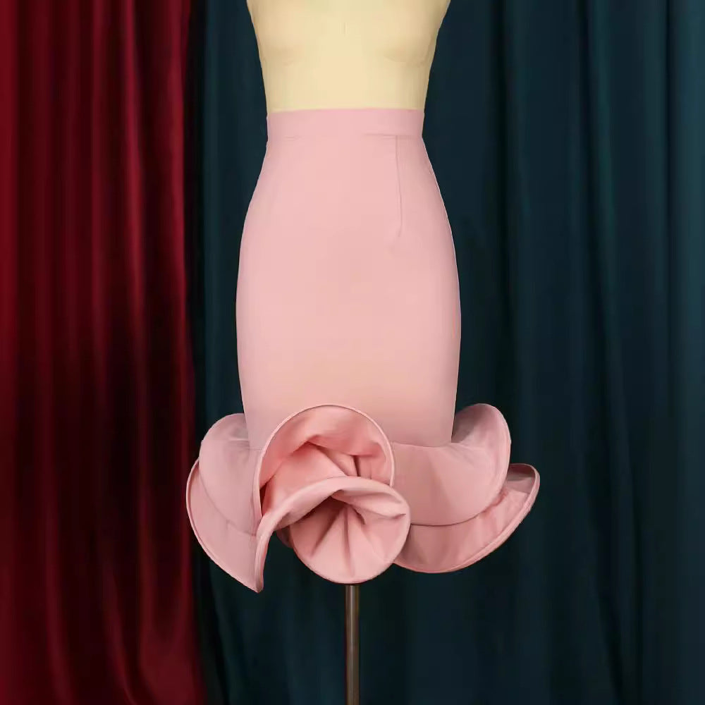 Damen Trendiges Cocktailkleid mit asymmetrischem Saum R&B