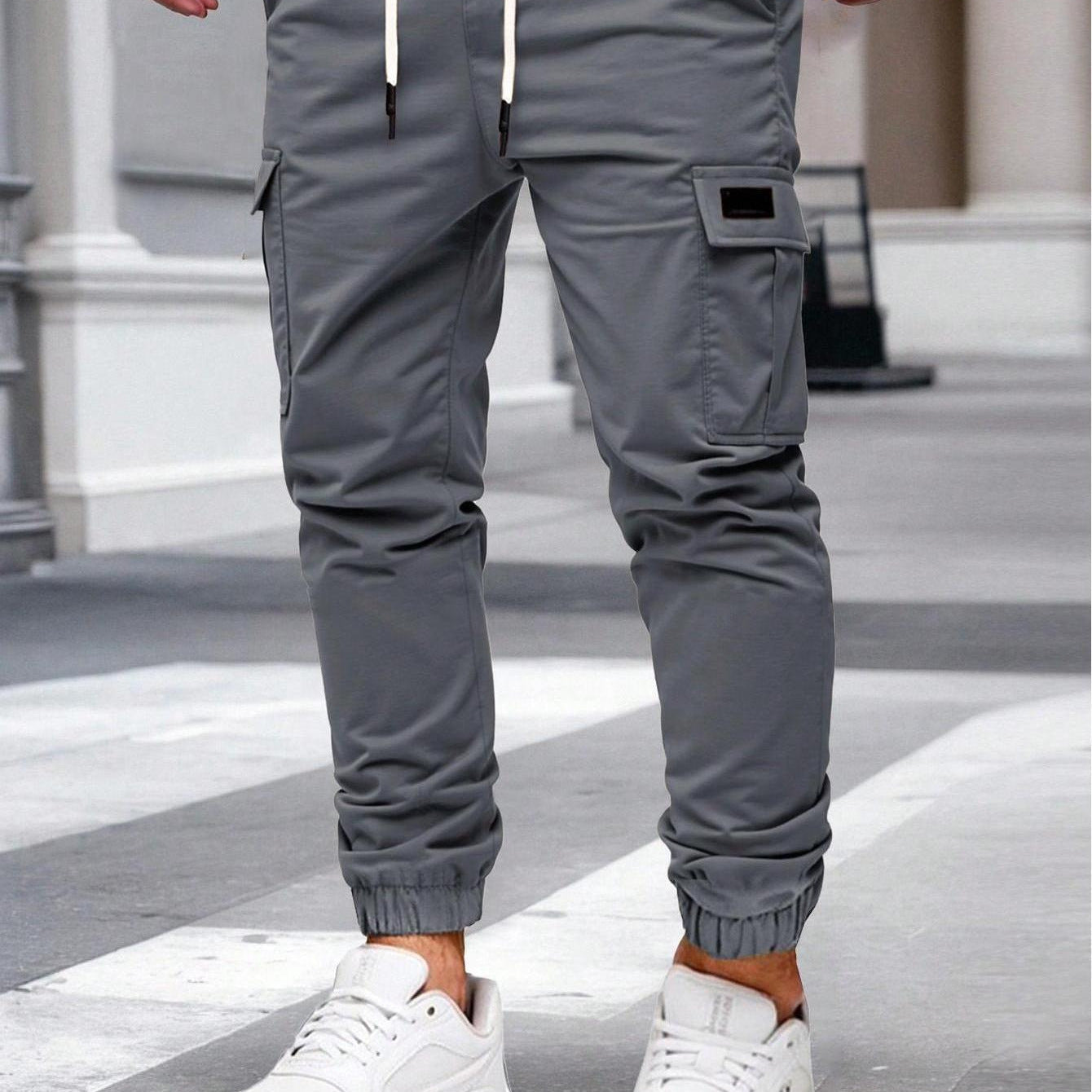 Herren Cargo-Hose mit elastischem Bund und multifunktionalen Taschen