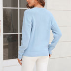 R&B | Schlichter Einfarbiger Strickpullover Mit Rundhals