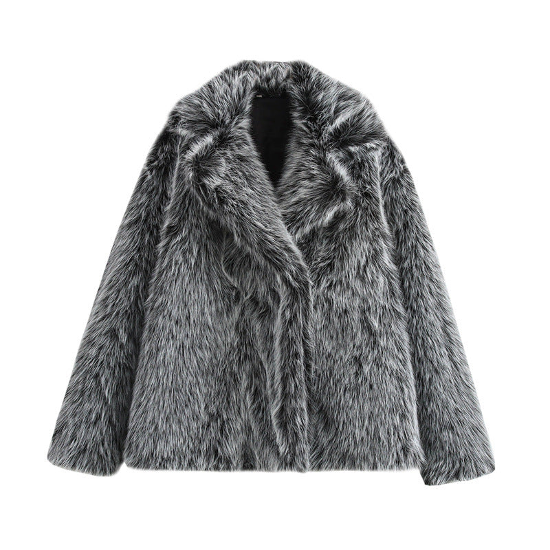 Damen Kuschelige Kunstfelljacke R&B