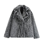 Damen Kuschelige Kunstfelljacke R&B