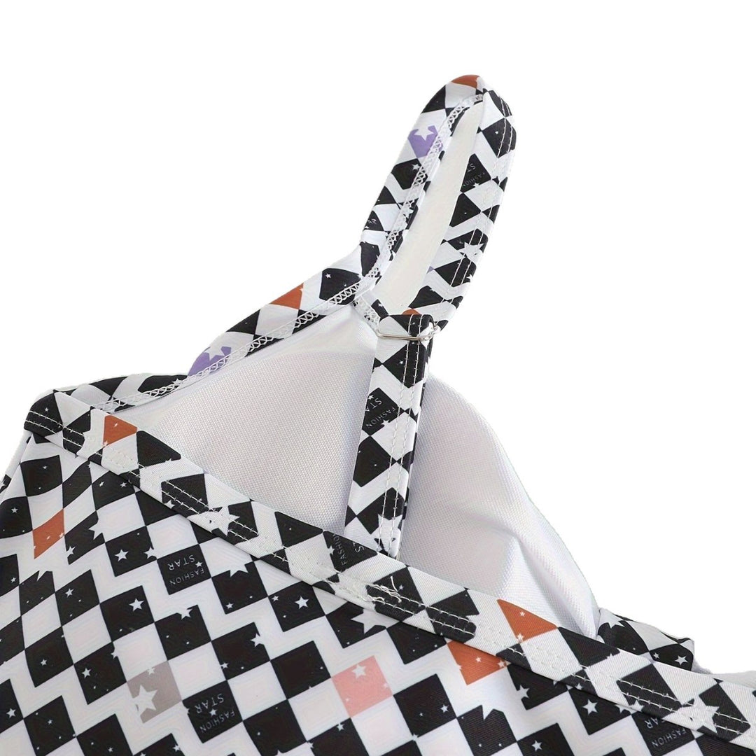 Damen Triangel-Bikini Oberteil mit modernem grafischen Muster R&B