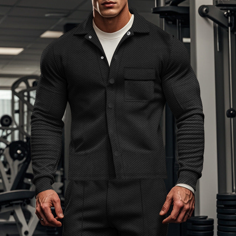 Herren Herrenjacke aus angenehmem Stoff mit modernen Knopfdetails und Brusttasche R&B