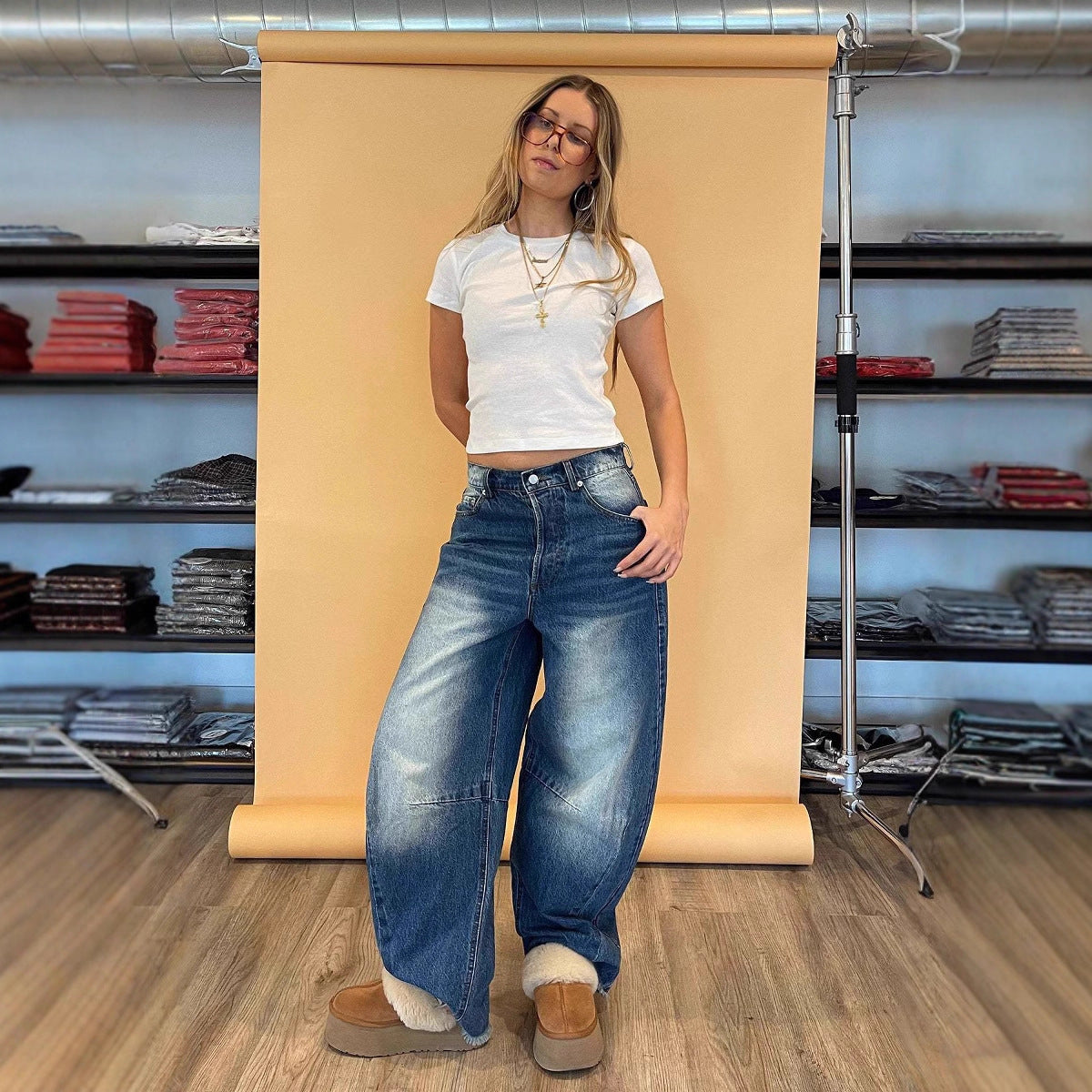 Damen Lockere Jeans im bequemen Alltagsstil