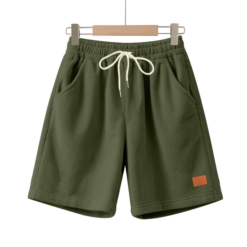 Herren nan lässige Bermudashorts aus feinstrukturiertem Baumwollmix mit elastischem Bund und Kordelzug R&B