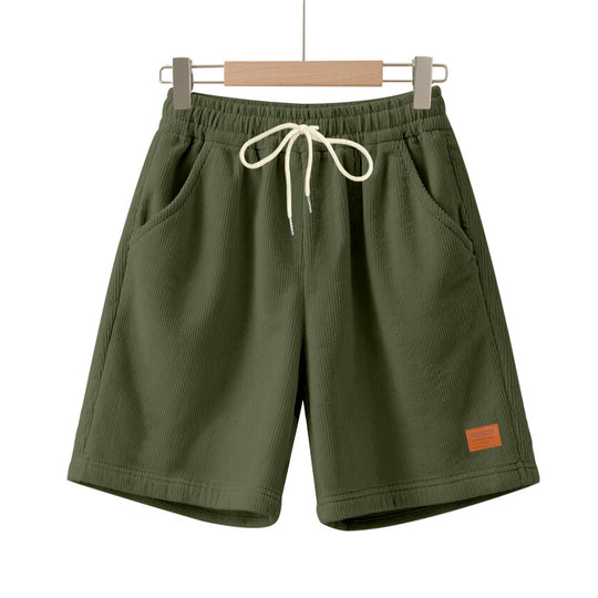 Herren nan lässige Bermudashorts aus feinstrukturiertem Baumwollmix mit elastischem Bund und Kordelzug R&B