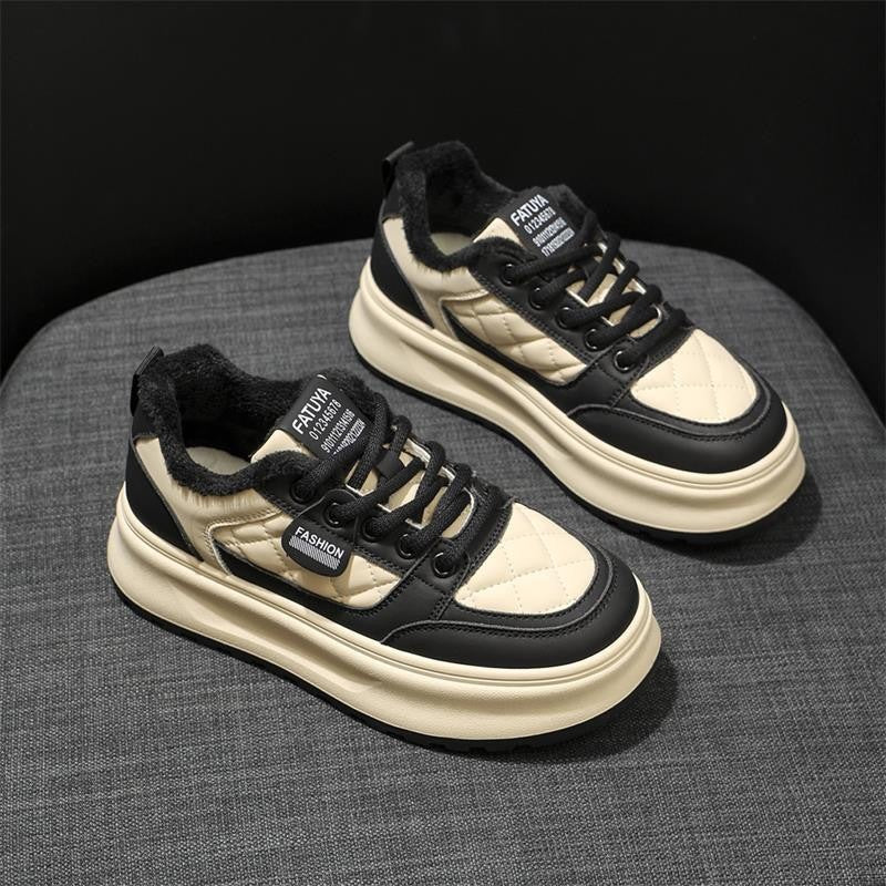 Damen Modische Sneakers mit wärmendem Fleecefutter und rutschfester Sohle R&B