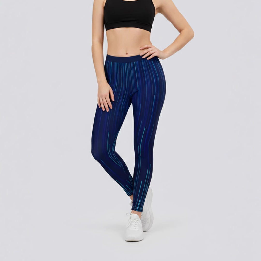 Damen Sportleggings mit stylischem Sternen-Design und hohem Bund R&B