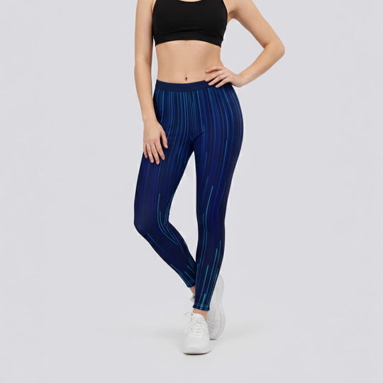Damen Sportleggings mit stylischem Sternen-Design und hohem Bund R&B