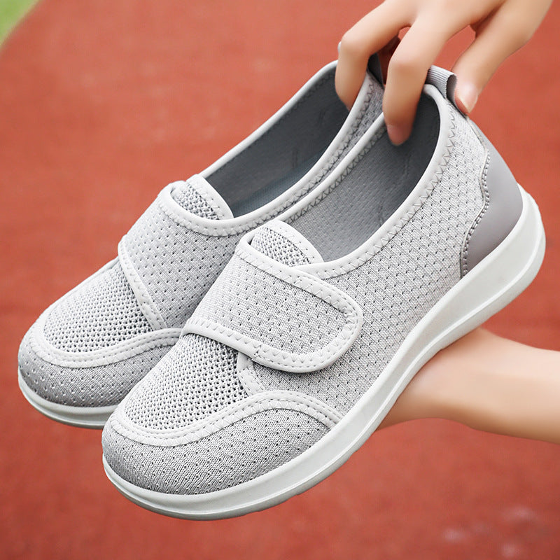 Damen Atmungsaktive Slip-On Freizeitschuhe mit verstellbarem Klettverschluss R&B