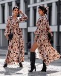 Damen Maxikleid mit Wickeldesign und elegantem floralem Print R&B