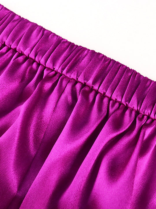 Damen Weite Satin-Hose mit eleganter Taillierung R&B