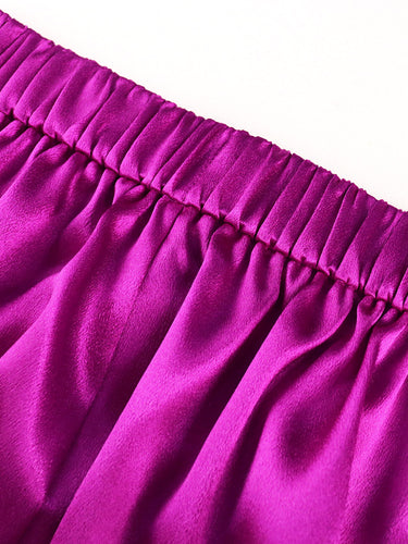 Damen Weite Satin-Hose mit eleganter Taillierung R&B