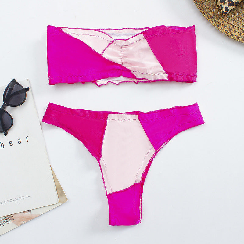 Damen Bandeau-Bikini mit Rüschendetails R&B