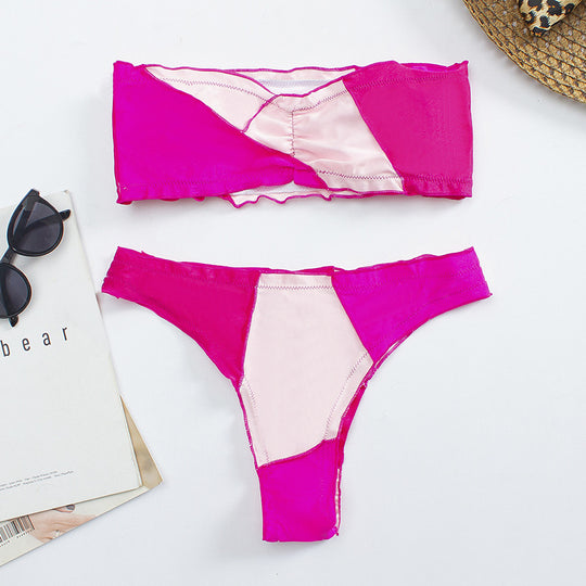 Damen Bandeau-Bikini mit Rüschendetails R&B