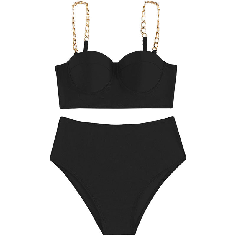 Damen Bikini-Set mit modischen Ketten-Trägern R&B