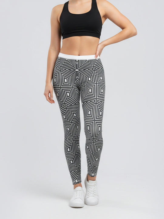 Damen Sportlegging mit stilvollem grafischen Design R&B