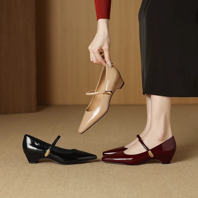 Damen elegante Slingback-Ballerinas mit modischem Riemchen