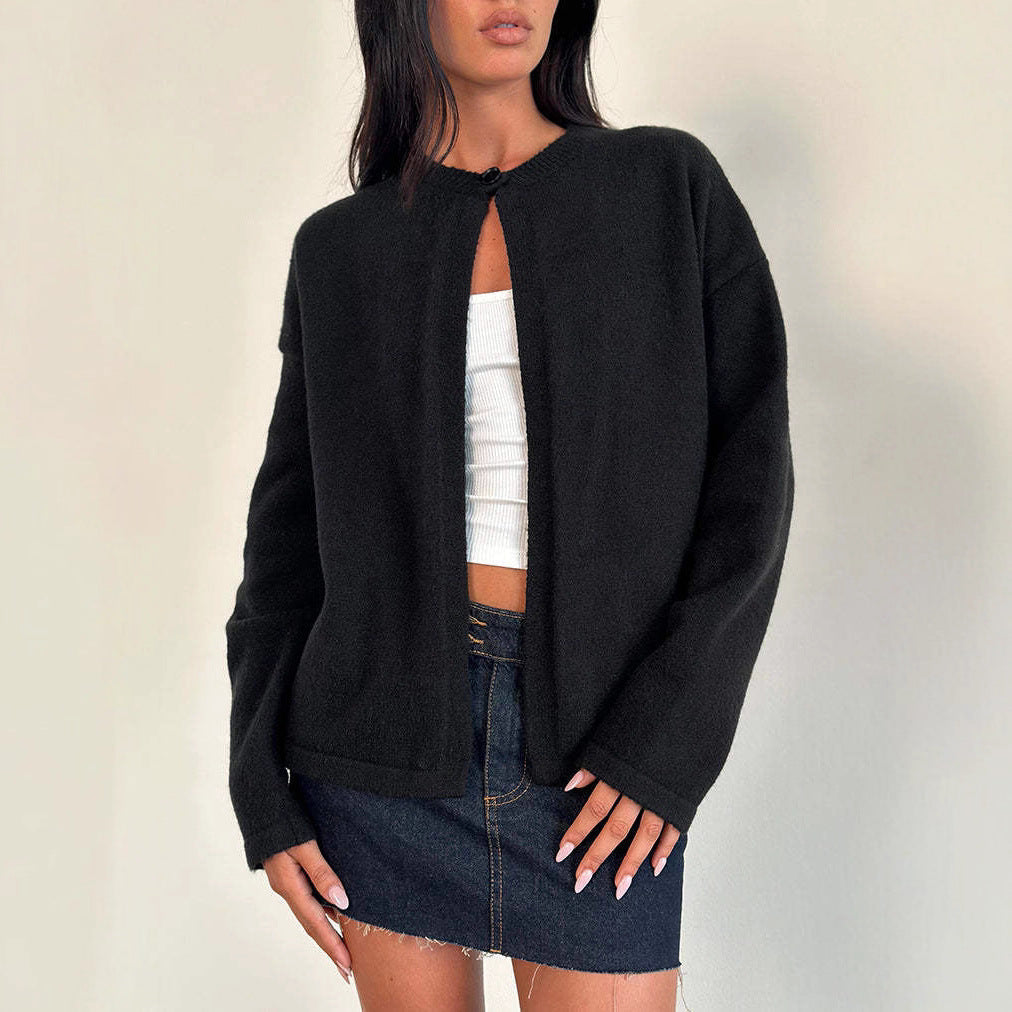 Damen Strickjacke mit praktischen Knopfdetails und lässigem Schnitt R&B
