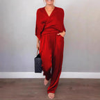 Damen elegantes und bequemes Satin-Hosenanzug R&B