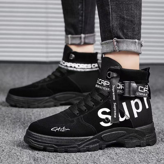 Damen Trendige High-Top Sneakers mit verstellbarem Knöchelriemen R&B